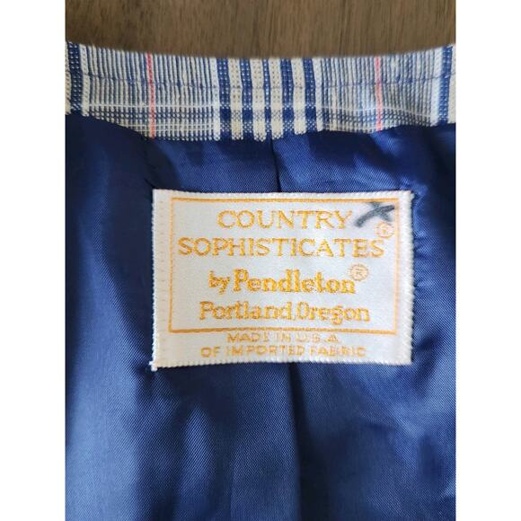 Pendleton Country Sophisticates Women's Plaid Silk Blend Blazer Jacket Sz 16 - Picture 5 of 8
